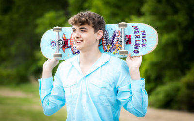 Skateboards, Ripsticks and Unicycles!  Perfect for a Senior Session…